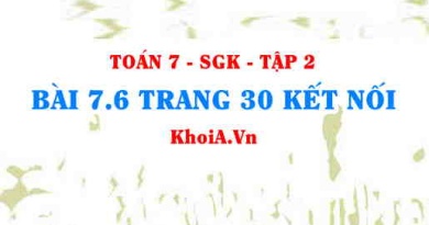 Bài 7.6 trang 30 Toán 7 Kết nối tri thức Tập 2